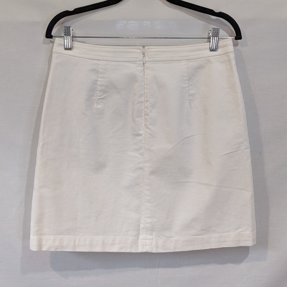 J.Crew Re-Imagined White Cotton Corduroy Skirt with Pockets Size 4 - Picture 5 of 10